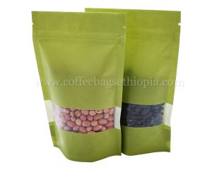 Green Paper bag With Rectangle Window